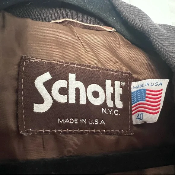 Schott Brown Suede Bomber Jacket - Picture 3 of 5